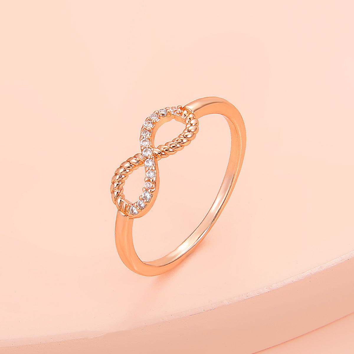 Wholesale Women' s hollow cross micro-paved zircon ring